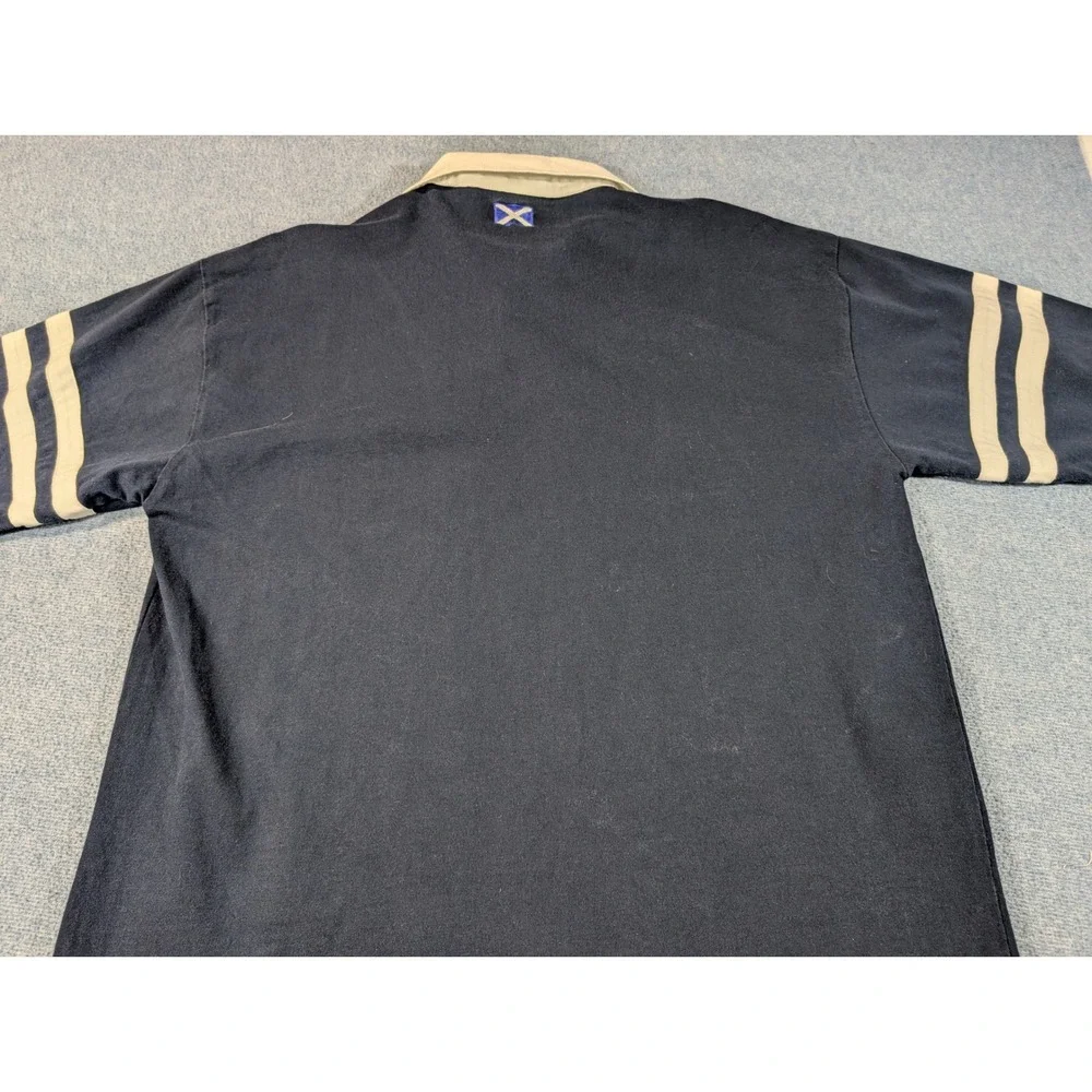 Rugby Nations Scotland Mens Navy Blue Cotton Short Sleeve Polo Shirt Large RARE - Picture 6 of 8